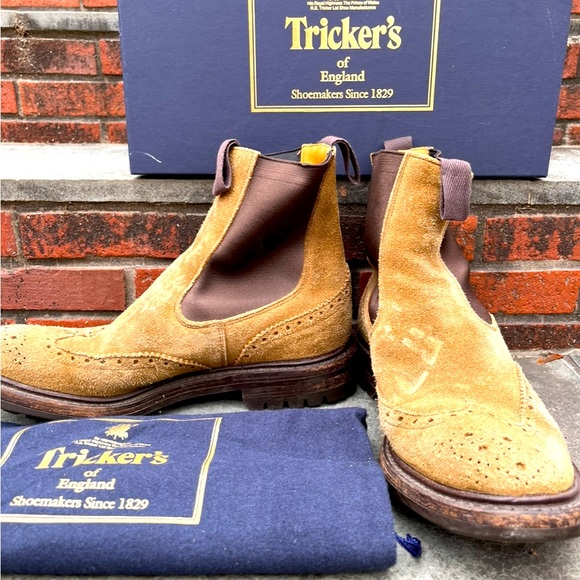 Trickers men’s suede slip on boots - Picture 1 of 7